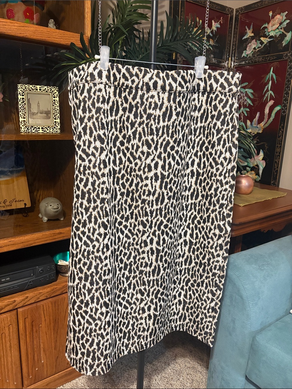 Loft Leopard Print A-Line Skirt